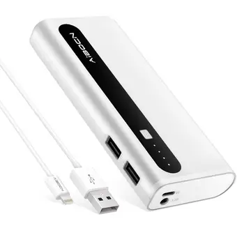 Aibocn 10000mAh Power Bank Powerbank для iPhone 8 XR XS для смартфона Samsung Портативное зарядное устройство с двумя внешними батареями USB