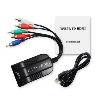 Wiistar 5RCA Компонентный конвертер Ypbpr в HDMI HDTV Видео Аудио Адаптер Конвертер YPbPr видео и R/ L аудио в HDMI для HDTV