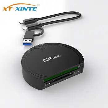 XT-XINTE 2 В 1 Устройство чтения карт памяти CFast 2.0/SD USB3.2 Gen2 10 Гбит/с Type-C для телефона Android Портативных ПК Адаптер для карт памяти Портативный