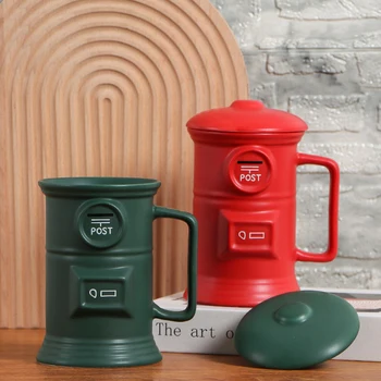 Кружка для почтового ящика в стиле ретро, почтовая кружка, красная новинка, керамическая кружка, креативная кружка, чашка для кофе с молоком большой емкости, креативный подарок на день рождения