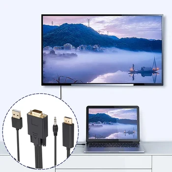 2/3 HDMI-совместимого конвертера Кабель-адаптер 1/8 м от VGA к штекеру для старого ПК к новому ТВ монитору проектору