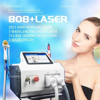 Новая пикосекундная лазерная машина для удаления татуировок, 2000 Вт, диодный лазер 808 1064, оборудование для удаления волос