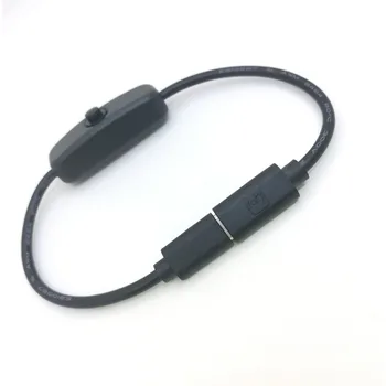 USB Type C с кнопкой включения/выключения Питания, Удлинительный кабель для зарядки длиной 27 см, Универсальный удлинительный кабель Type-C