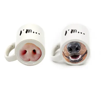 Забавная Собака Свинья Нос Кружка Чашка Креативная Керамическая Марка Напиток Смех Чай Кофейные Чашки