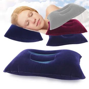 Наружная надувная воздушная подушка для Сна, подушка для кемпинга, Подушка из ПВХ с флокированием, Подушка для спинки, подушка для подголовника в самолете для путешествий