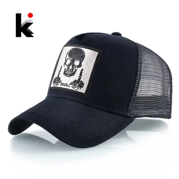Мужская бейсболка с вышивкой в виде черепа, бейсболка-кепка для дальнобойщиков в стиле хип-хоп, женские четырехсезонные уличные дышащие шляпы с костяным козырьком