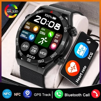 Новые смарт-часы с NFC Для Мужчин И Женщин, сенсорный AMOLED-экран, Bluetooth-вызов, водонепроницаемые смарт-часы с GPS-датчиком сердечного ритма для Huawei Xiaomi IOS