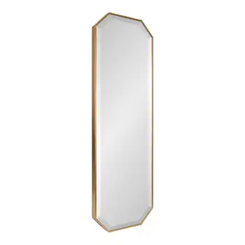 Настенное зеркало Rhodes Modern в восьмиугольную рамку в полный рост, 16 x 48, золото, Декоративный Гламурный геометрический акцент на стене