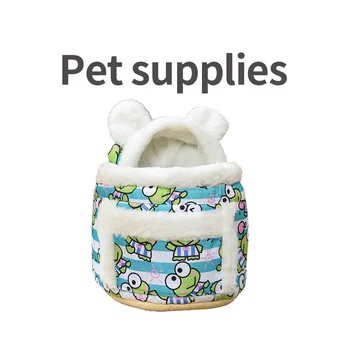 Hanpanda Зимний Портативный 3D Водонепроницаемый рюкзак на два плеча для домашних животных для котенка и маленьких собак, Хрустальная Бархатная теплая прочная сумка на грудь