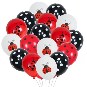 FANGLELAND 32 шт. Воздушных шаров от насекомых, латексные шары в черный, красный и белый горошек, 12 дюймов для вечеринки по случаю Дня рождения, свадебные принадлежности