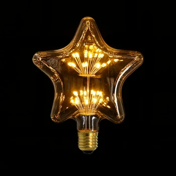 Пентаграмма светодиодная Винтажная лампочка Эдисона 220V E27, теплая белая ретро светодиодная лампа