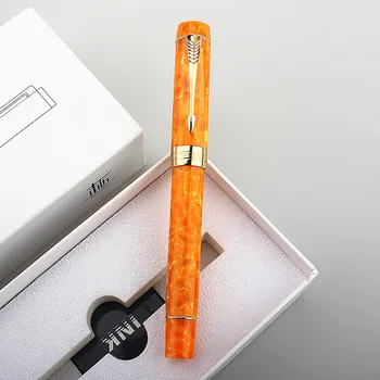 Jinhao 100 Оранжевая Авторучка EF/F/M с Красивым Рисунком, Чернильная Ручка Для Письма, Офисная Ручка для бизнес-школы, Подарочная Ручка для Дома