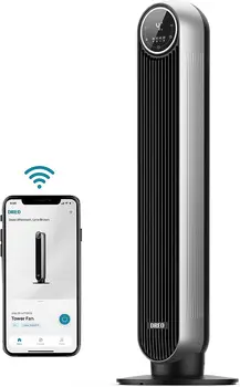 One S Smart WiFi Вентилятор с пультом дистанционного управления, Alexa Fan, Серебристый, 36 дюймов, -HTF007S-Vine Мини-вентилятор для кемпинга, портативный Складной вентилятор, Перезаряжаемый вентилятор