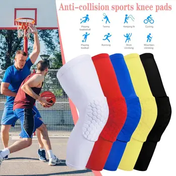 Профессиональная Ударопрочная поддержка колена В виде Сот Защитное Спортивное Снаряжение Наколенники Для ног Дышащий Бандаж Баскетбольный Наколенник