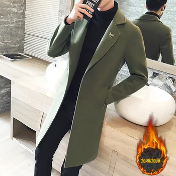 2023 Новое красное пальто, мужское утолщенное шерстяное повседневное пальто средней длины в британском стиле, мужская ткань пальто мужское Kaşmir Erkek Kaban