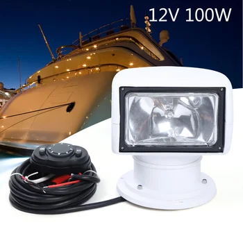 Прожектор с дистанционным управлением для лодки, грузовика, автомобиля, морской прожектор с дистанционным управлением, лампа 12 В 100 Вт, многоугольный и дальнобойный светильник