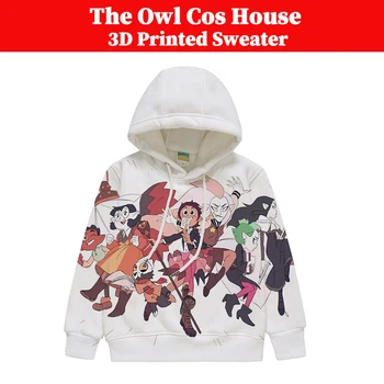 The Owl Cos House, Косплей, Детский хлопковый свитер с капюшоном в стиле Аниме, толстовка с капюшоном с 3D принтом, Детский повседневный уличный пуловер