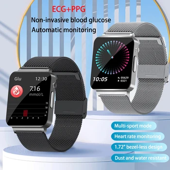 2023 Неинвазивные умные часы ECG + PPG Для мужчин, Частота сердечных сокращений, Температура тела, Кровяное давление, Здоровье, Спортивные Умные часы, Водонепроницаемые часы
