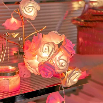 Гирлянды с USB/батарейным питанием, 10/20 светодиодов, Декор комнаты в виде цветка Розы, Эстетичные светодиодные сказочные огни, Рождественские украшения для дома