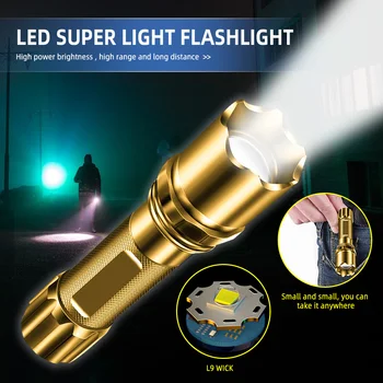 Мини светодиодный фонарик из алюминиевого сплава, перезаряжаемый фонарь, яркая Usb-зарядка, ультраяркая многофункциональная лампа дальнего действия