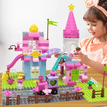 Замок Принцессы Для девочек, строительные блоки, игрушка 