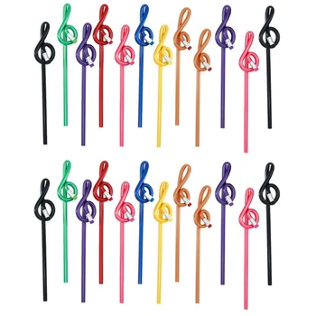 PPYY-Карандаши для заметок для учащихся, Музыкальные Карандаши с ластиком, Красочные музыкальные карандаши, деревянный скрипичный ключ, Изогнутый карандаш