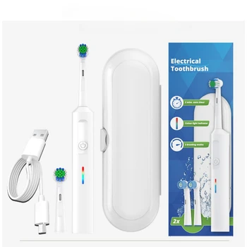 Новая вращающаяся электрическая зубная щетка с прямой зарядкой от USB для детей и взрослых, с интеллектуальной мягкой щетиной