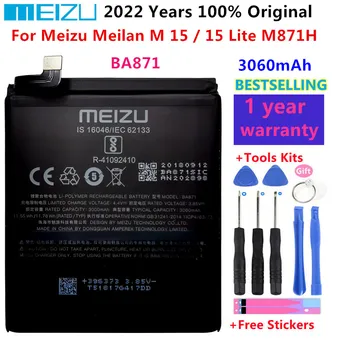 100% Оригинальный НОВЫЙ Аккумулятор MEIZU BA871 Для мобильного телефона MEIZU M15/M15 Lite M871H, Высококачественные Аккумуляторы Bateria + Подарочные Инструменты