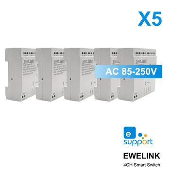 5X ewelink 4-канальный умный модульный переключатель беспроводной WiFi2.4GHz эксклюзивный пульт дистанционного управления remote empty group 7-32V 85-250V 16A Alice