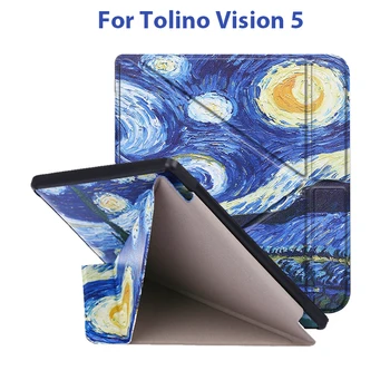 Чехол-подставка оригами для Tolino Vision 5 7 дюймов 2019, электронная книга, чехол для чтения электронных книг, чехол для сна, смарт-чехол funda capa skin shell + защитная пленка для экрана