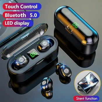 TWS Беспроводные наушники Bluetooth 5.0 Стерео Беспроводные наушники, Мини-спортивная гарнитура, светодиодный дисплей с блоком питания