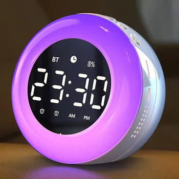 2023 Новый Bluetooth Динамик Будильник многофункциональный Красочный Ночник Музыкальный Плеер Перезаряжаемые Цифровые Часы Лучший Подарок 