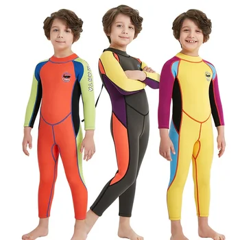 Гидрокостюм детский короткий метр 2,5 мм неопрена мальчиков плавание серфинг подводное плавание гидрокостюм детей и молодежи Todder заплыва костюм купальники для девочек оранжевые