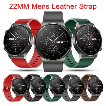 Ремешок для Часов 22 мм Кожаный Ремешок Для Huawei GT 2 GT2 Pro Smart Watch Band Для Honor Magic 1 2 46 мм Сменный Мужской Ремешок Для Часов