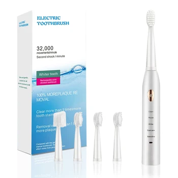 Перезаряжаемая Электрическая зубная щетка для взрослых, звуковая зубная щетка с 5 режимами USB-зарядки, ультразвуковое отбеливание IPX7 Водонепроницаемый