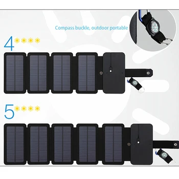 Наружная Солнечная Панель Мощностью 20 Вт Складное Зарядное Устройство Для Солнечной батареи 5 В 2.1A USB-Устройство Вывода Портативная Солнечная Панель Для Зарядки мобильного телефона