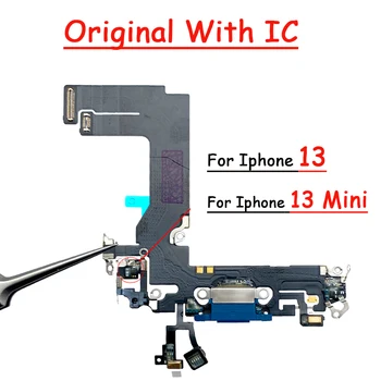 Для iPhone 13/13 mini Оригинальное зарядное устройство USB Порт для зарядки док-станция Соединительная плата Гибкий кабель С микрофоном Mic + Инструменты для ремонта