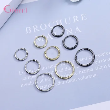 Модные серьги-кольца из стерлингового серебра 925 пробы для женщин, минималистичные серьги-обнимашки для девочек, подарки, ювелирные изделия, вечерние, оптовая продажа