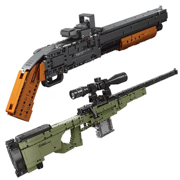 Новая Модель Игрушечного Пистолета Xingbao 24001/24002, M1897 и Снайперская винтовка AMW, Строительные Блоки, Кирпичи, строительные игрушки для Мальчиков, Рождественский Подарок