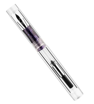 Перьевая ручка-капельница Majohn C1, полностью прозрачное тонкое перо 0,5 мм с конвертером, большая емкость для хранения чернил, модная подарочная ручка