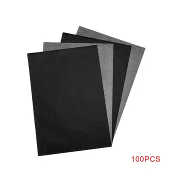 100 шт. Копировальная бумага формата А4, черная, разборчивая, графитовая, для рисования, многоразовые художественные поверхности, копировальная бумага