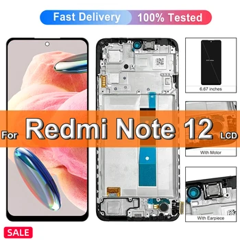 Оригинал Для Xiaomi Redmi Note 12 4G ЖК-дисплей с Сенсорным экраном, Дигитайзер В Сборе, Замена Для Redmi Note12 4G 23021RAAEG LCD