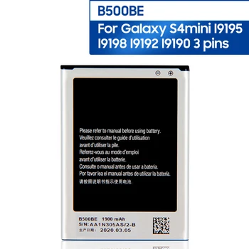 Новая Сменная Батарея телефона B500BE Для Samsung GALAXY S4 Mini I9190 I9192 I9195 I9198 S4Mini 3 Контакта B500AE 1900 мАч