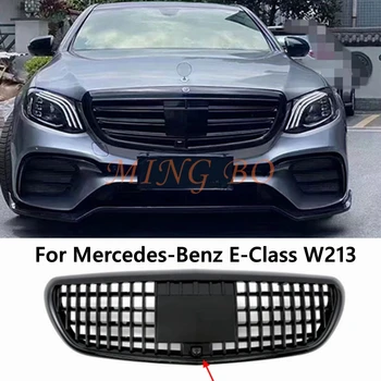 Для Mercedes Benz W213 E-Class 2017 2019 2020 Передняя гоночная решетка радиатора в стиле GT Подходит Верхняя крышка бамперной решетки