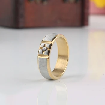 Кольца из матового золота со стразами из нержавеющей стали 316L кольцо на палец мужские ювелирные изделия оптом