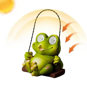 Лампа-лягушка из смолы, Солнечная садовая лампа, декоративная фигурка лягушки, светодиодный ночник, Качающаяся лягушка для детской спальни, украшение для вечеринки