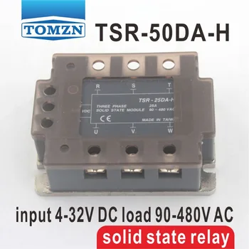 50DA TSR-50DA-H Трехфазный высоковольтный тип SSR входной сигнал 4-32 В постоянного тока нагрузка 90-480 В переменного тока однофазное твердотельное реле переменного тока