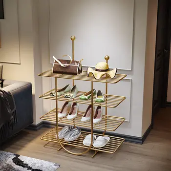 Стойка для обуви из кованого железа в Скандинавском стиле Простая установка-бесплатный многослойный шкаф для обуви знаменитостей Zapatera