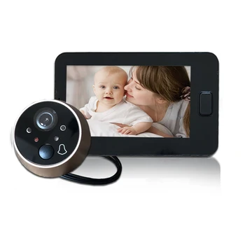 4,3-Дюймовый Цветной экран Дверной Глазок Камеры С Электронным Дверным Звонком Со Светодиодной Подсветкой Video Door Viewer Video-eye Home Security