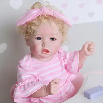 Силиконовая кукла-реборн, куклы-младенцы 56 см, силиконовая игрушка для новорожденных для девочек, виниловая игрушка для купания новорожденных Bebe, подарок на день рождения